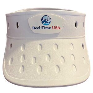 Reel Time USA White Foam Visor Adjustable Snap Hat Cap